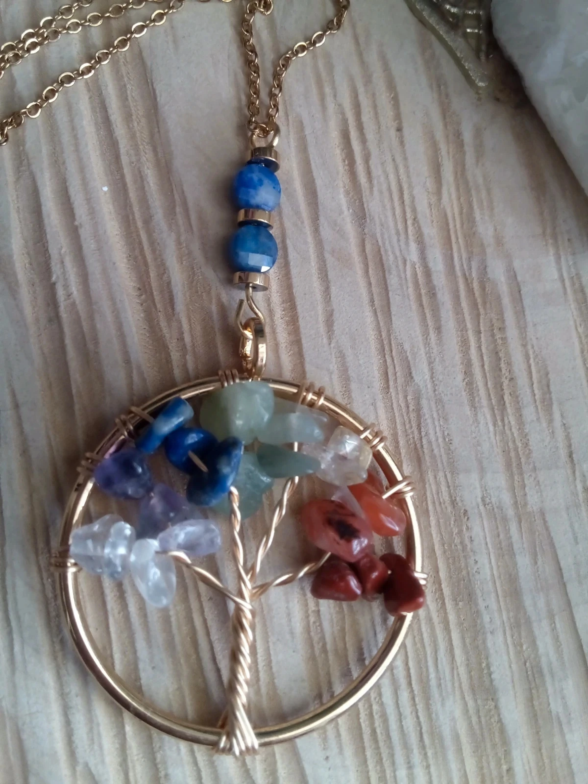 Collier arbre de vie avec pierres semi-précieuses – photo 4